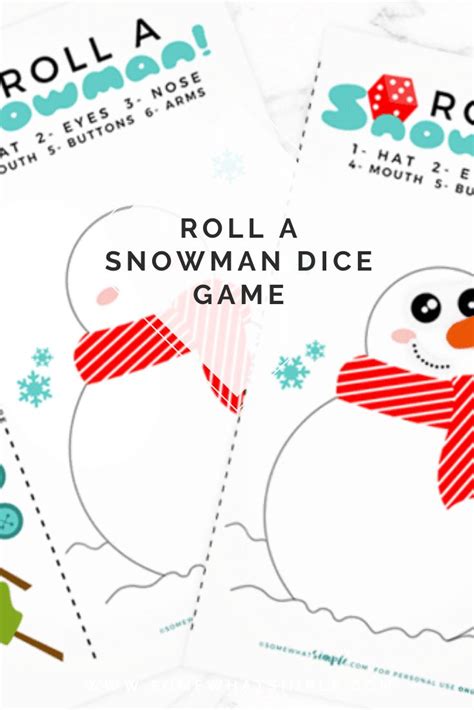 Roll A Snowman Dice Game + Printables | Dice games, Snowman games, Play therapy techniques