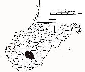Map of Va: Fayette County