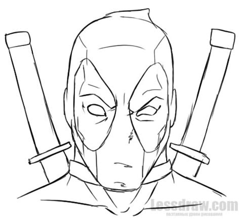 Deadpool Face Drawings