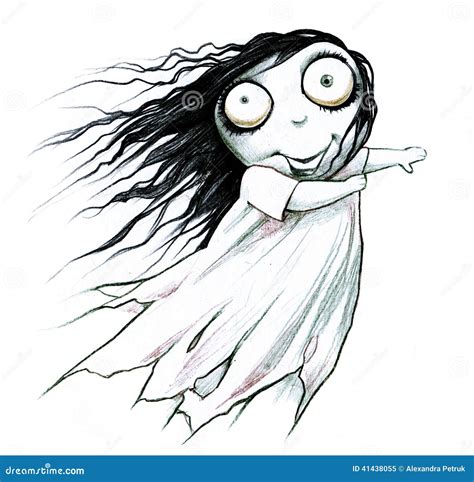 Halloween scary ghost girl stock illustration. Illustration of female ...