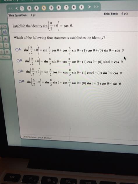 Solved Establish the identity sin(pi/2 + theta) = cos theta. | Chegg.com