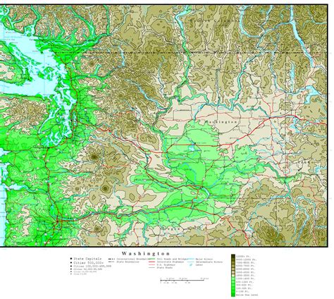 Washington Elevation Map