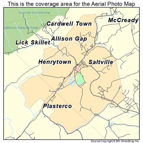 Aerial Photography Map of Saltville, VA Virginia