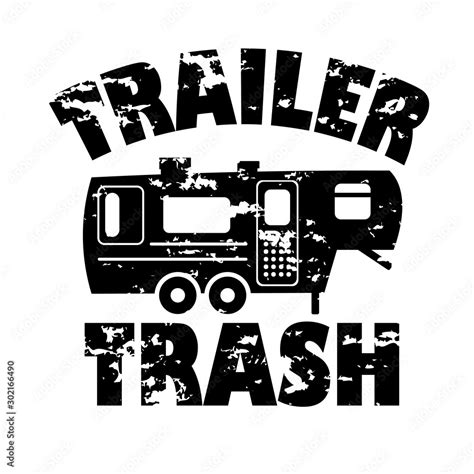 Trailer trash vector files. Camping signs. Camper decor. Isolated on transparent background ...