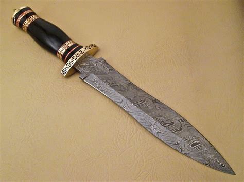 Amazing Damascus Bowie Knife Custom Handmade Damascus Steel Knife