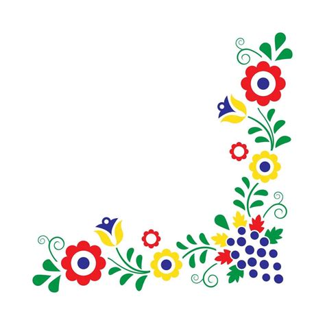 Colorful folklore ornament isolated on a white background. Vector ...