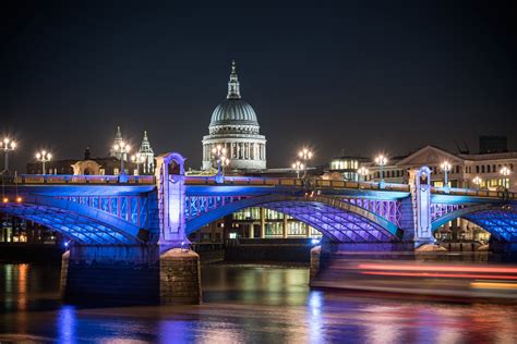 united, Kingdom, Rivers, Bridges, England, London, Night, Street, Lights, St, Pauls, Cathedral ...