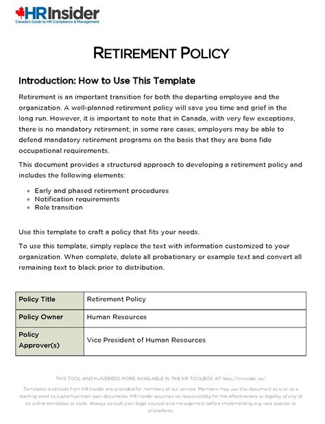 Sample Hr Policy Template