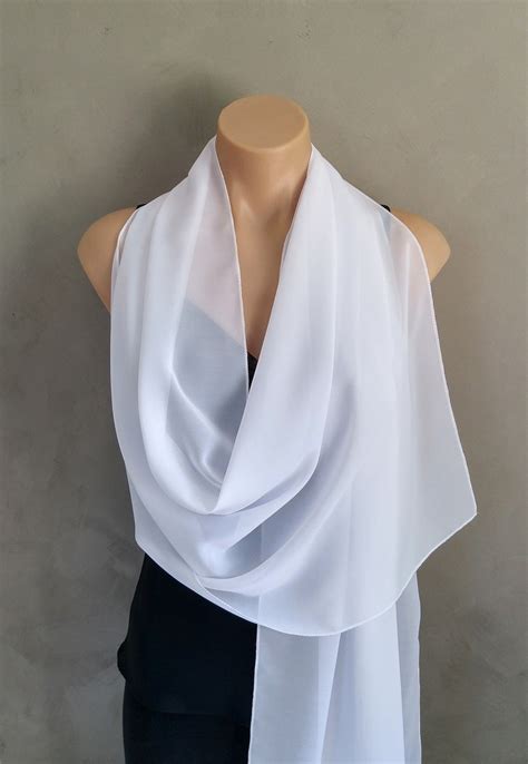 White Scarf Long White Scarf Wedding Wrap White White Sheer | Etsy