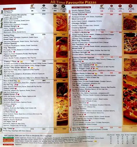 La Pino'z Pizza Menu, Menu for La Pino'z Pizza, Sector 9, Panchkula - Zomato