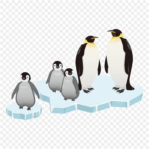 Penguin Family Clipart PNG Images, Penguin Family, Penguin, Penguin Standing On The Ice Lid ...