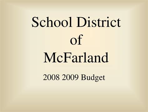 PPT - School District of McFarland PowerPoint Presentation, free download - ID:5867841