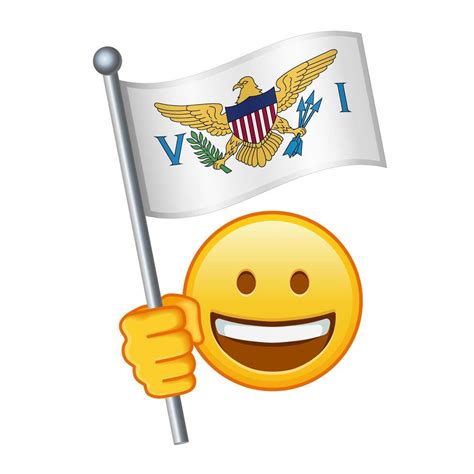 Emoji with United States Virgin Islands flag Large size of yellow emoji ...