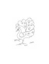 A dancing peacock coloring Page sketch template