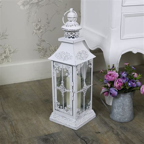 Antique White Vintage Metal Candle Lantern - Melody Maison®