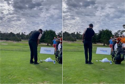 WATCH: Tiger Woods spotted swinging golf shots at TW Invitational clinic