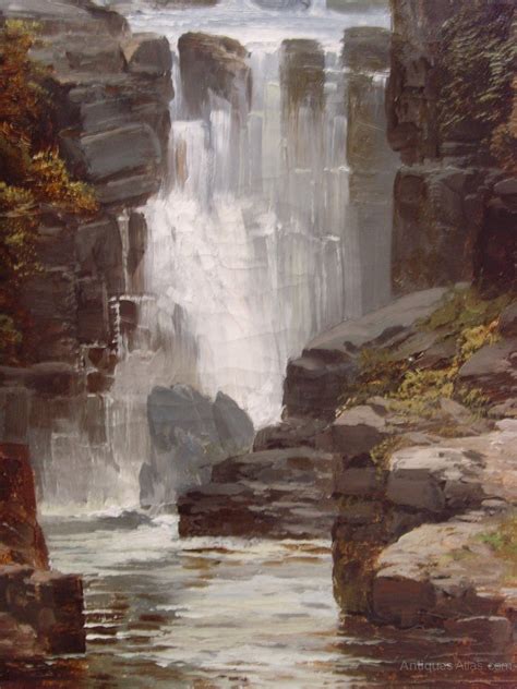 Antiques Atlas - 19th Landscape Waterfall Oil Painting David Motley