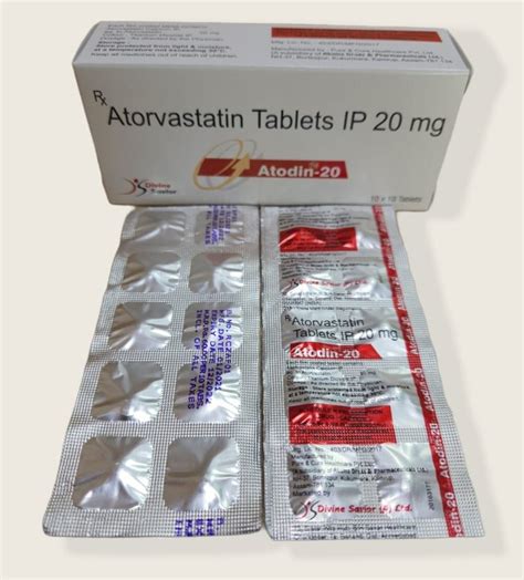 Atodin Atorvastatin Calcium Ip 20mg, 10 X 10 Tablets, Treatment: Cardiac at Rs 55/stripe in ...