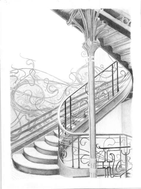 victor horta drawings for staircase - Google Search | Dessin escalier, Architecture art nouveau ...