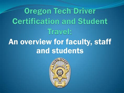 Oregon Tech Driver Certification and Student Travel: - ppt download