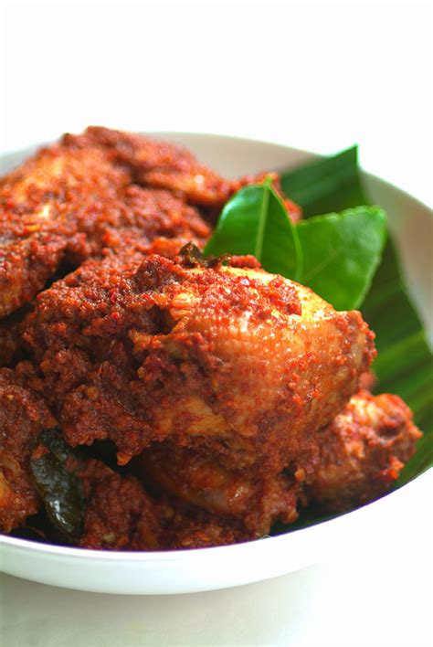 Rendang Ayam Pedas (Spicy Dry Chicken Curry) and Nasi Minyak (Ghee Rice ...