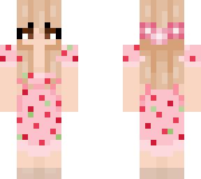 Cottagecore Strawberry Dress | Minecraft Skin