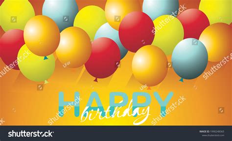 Illustration Happy Birthday Card Balloons Stock Vector (Royalty Free ...