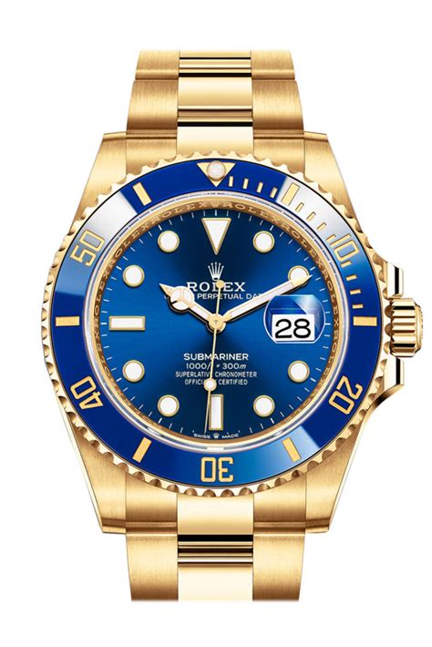 Rolex Submariner 41 Blue Dial Blue Bezel Yellow Gold Watch 126618LB New ...