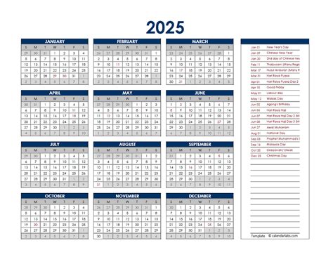 2025 Calendar Malaysia Printable - Janot Carmelle