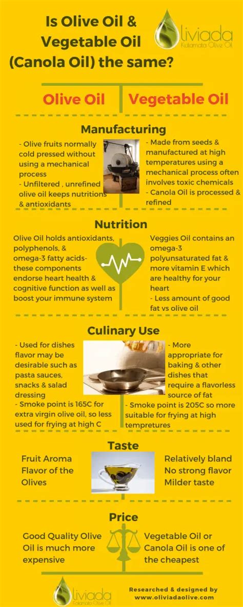 Is Olive Oil And Vegetable Oil (canola Oil) The Same Fine Thing?