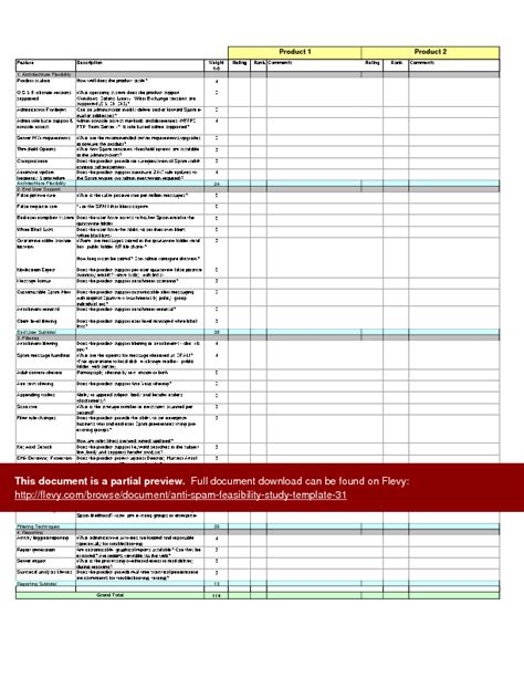 Feasibility Study Excel Template | DocTemplates