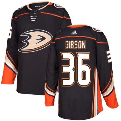 Youth John Gibson Anaheim Ducks Adidas Home Jersey - Authentic Black ...