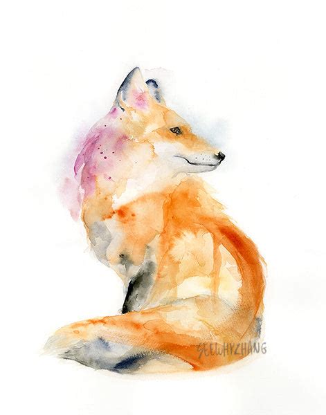 Graceful Fox - Watercolor Art Print – SeeWhyZhang Design