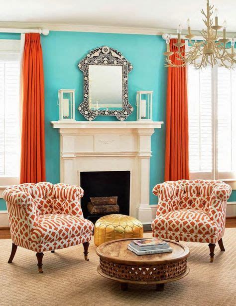 Just Published: In Living Color with Peachy Magazine | Living room orange, Living room turquoise ...