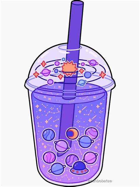 Planet Boba Sticker by freshbobatae | Cute food drawings, Cute art styles, Cute food art