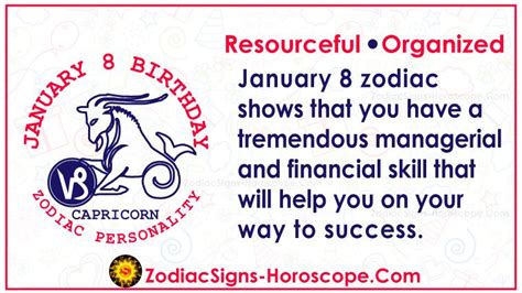 January 8 Zodiac (Capricorn) Horoscope Birthday Personality and Lucky Things | ZSH