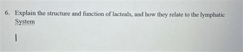 Solved Explain the structure and function of lacteals, and | Chegg.com