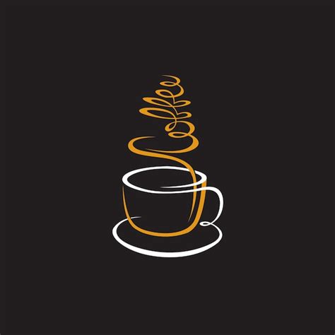 Premium Vector | Coffee cup on black background