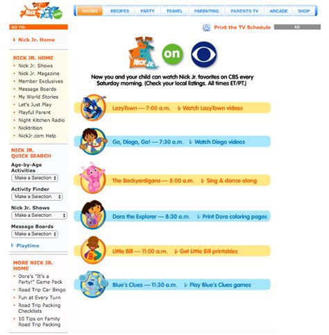 Image - Nick Jr. on CBS - The Backyardigans Nickelodeon NickJr.com Characters Cast Schedule.png ...