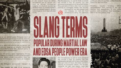 WATCH: Popular slang terms during Martial Law and EDSA People Power era ...