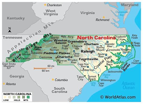 Printable North Carolina Map