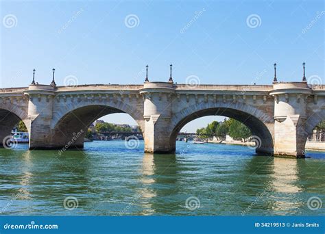 Bridges Over Seine River, Paris. Stock Image - Image of view, cityscape ...