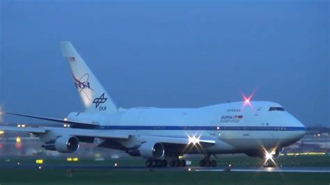 NASA Observatory "Sofia" 747SP N747NA two view landing at Hamburg ...