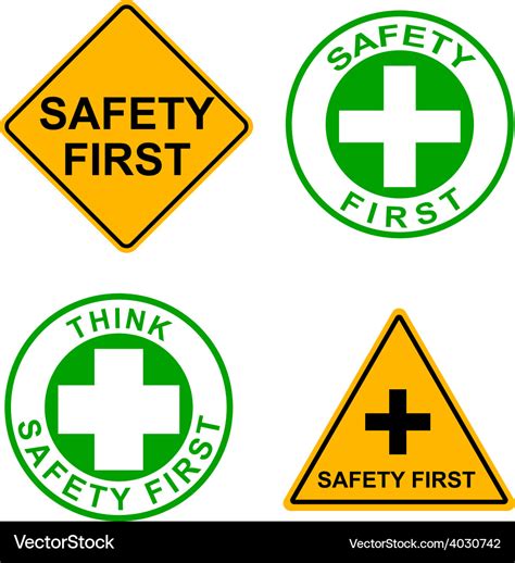 Set of safety first sign Royalty Free Vector Image