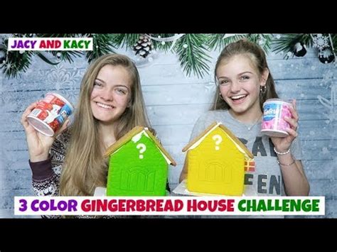 3 Color Gingerbread House Challenge ~ Jacy and Kacy - YouTube