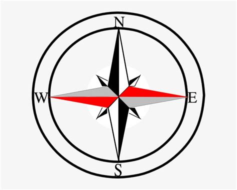 Compass Red Grey - North East West South Symbol - 600x579 PNG Download - PNGkit