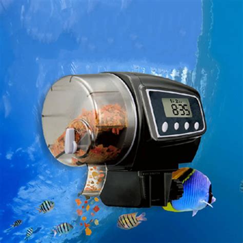 Automatic Fish Feeder for Aquarium Fish Tank Auto Feeders with Timer Pet Feeding Dispenser LCD ...