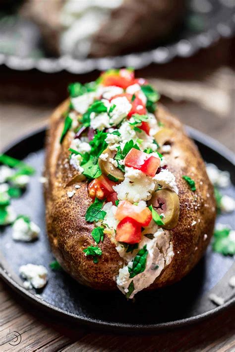 Mediterranean Loaded Baked Potato Recipe | The Mediterranean Dish