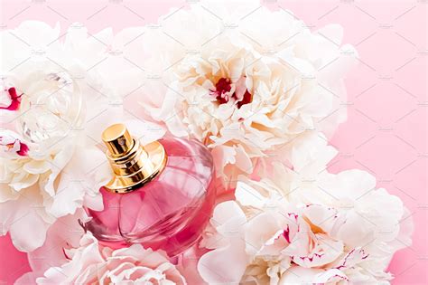 Luxurious fragrance bottle as chic p featuring beauty, blossom, and ...