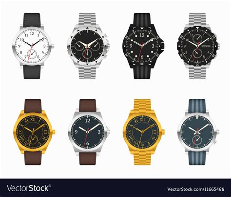 Watch set Expensive classic watches Royalty Free Vector